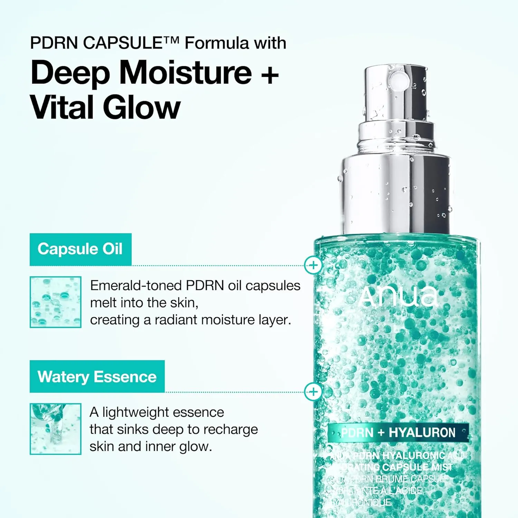 Advantages of using Anua PDRN Hyaluronic Acid Hydrating Capsule Mist 
