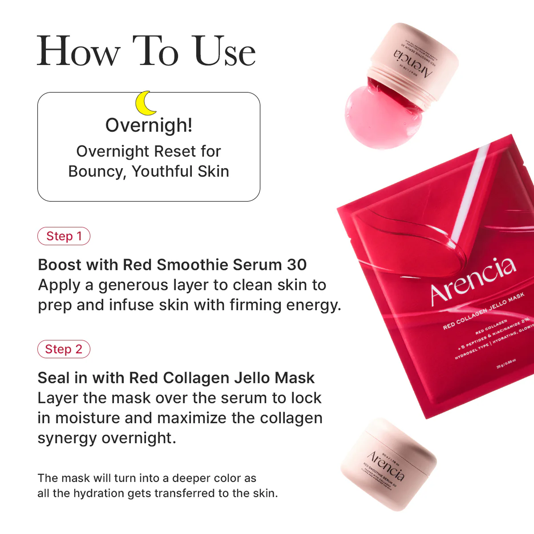 How to use a Arencia Red Collagen Jello Mask 