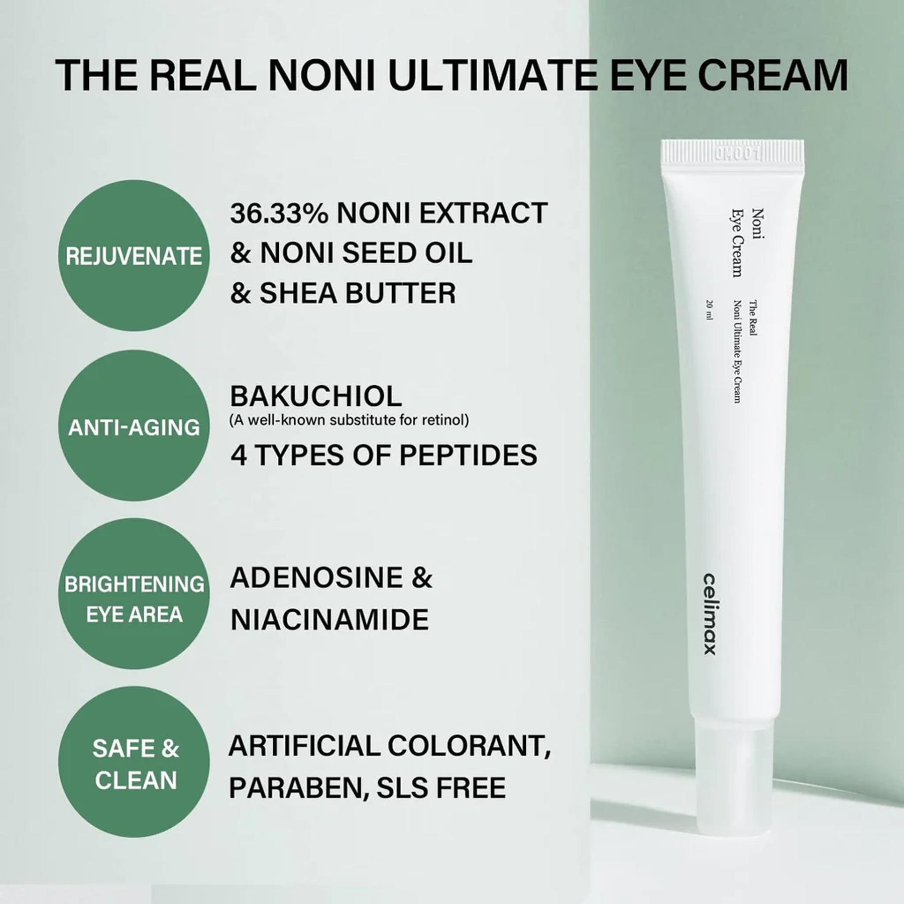 Key Benefits of using Celimax Noni Eye Cream