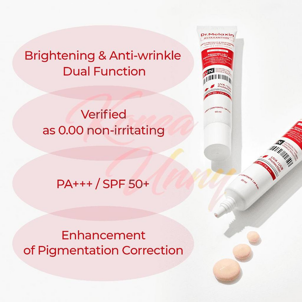 Key Benefits of using Dr.Melaxin Astaxanthin Anti-Freckles Sun Cream