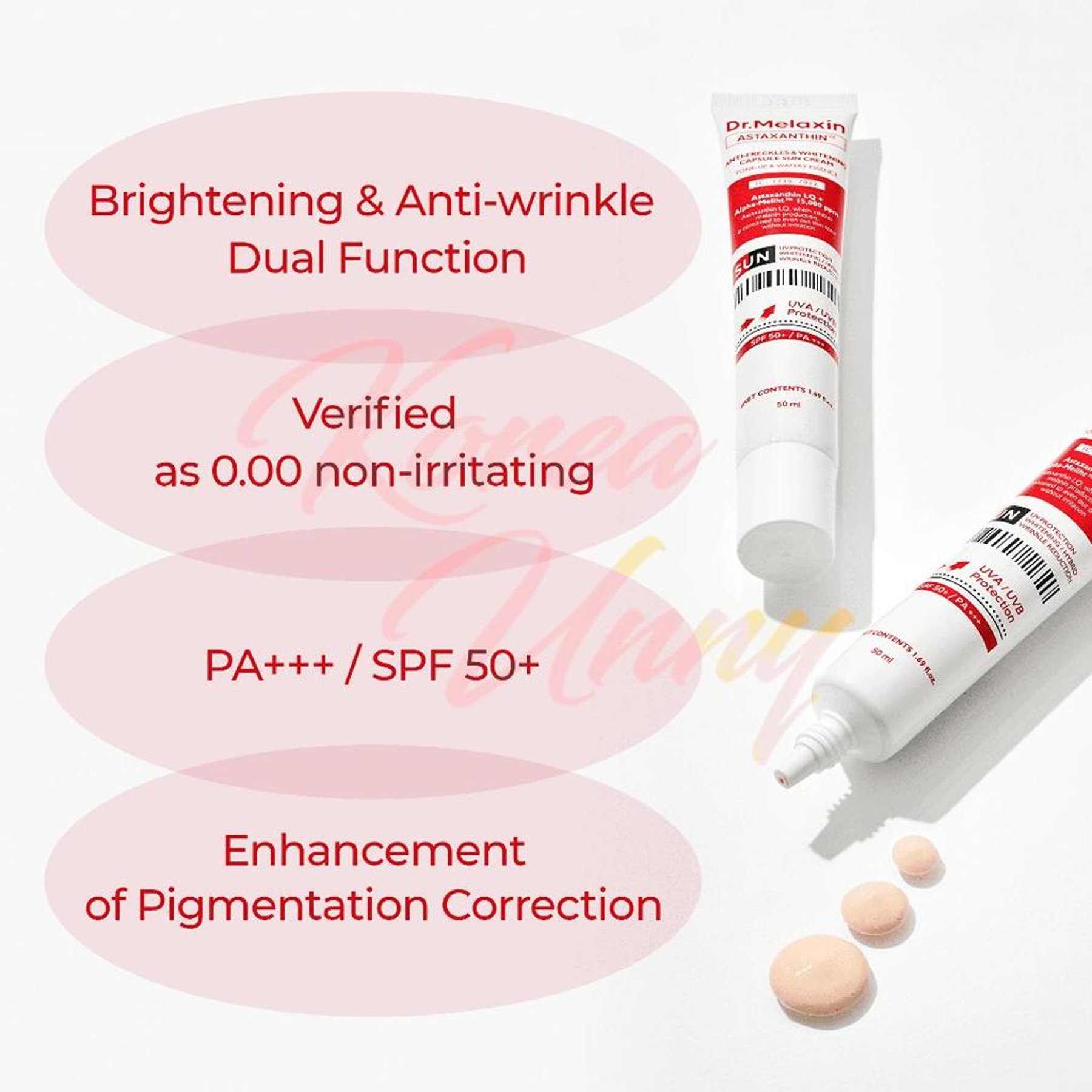 Key Benefits of using Dr.Melaxin Astaxanthin Anti-Freckles Sun Cream