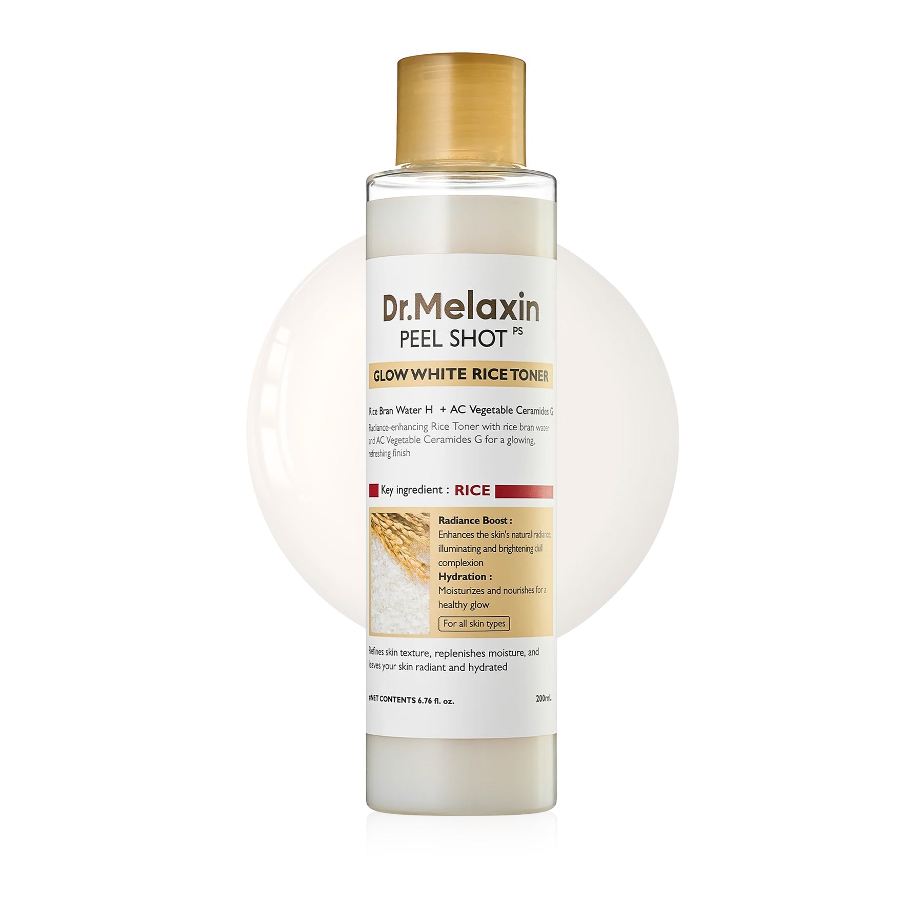 The product of Dr.Melaxin Peel Shot Glow White Rice Toner 