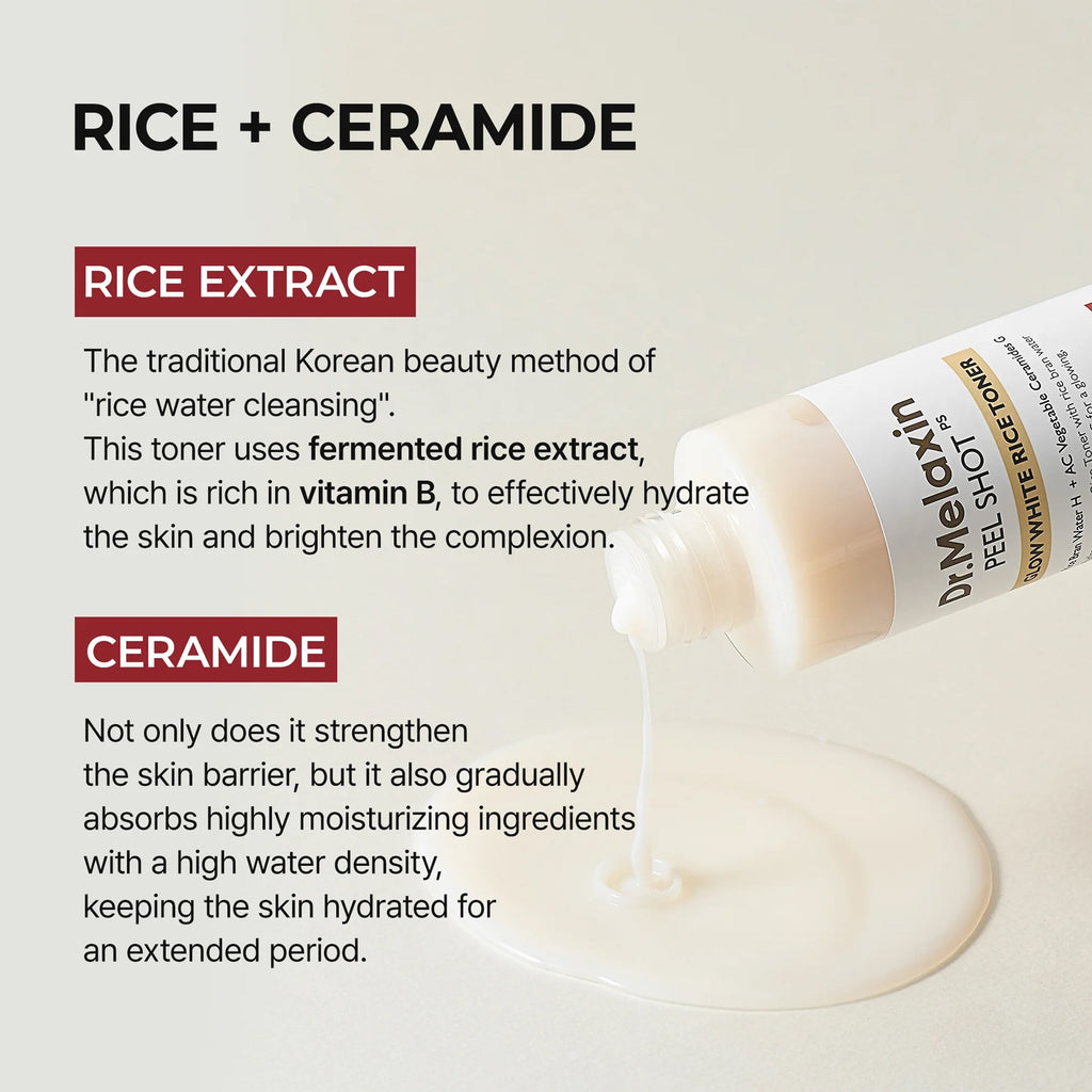 The Key Benefits of Dr.Melaxin Peel Shot Glow White Rice Toner 