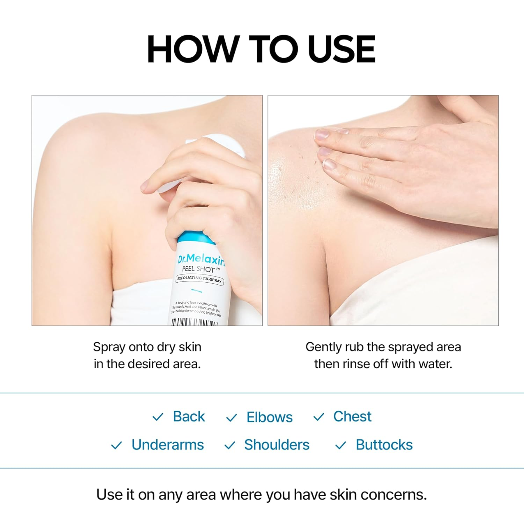 How to use a Dr.Melaxin Peel Shot TX Spray 
