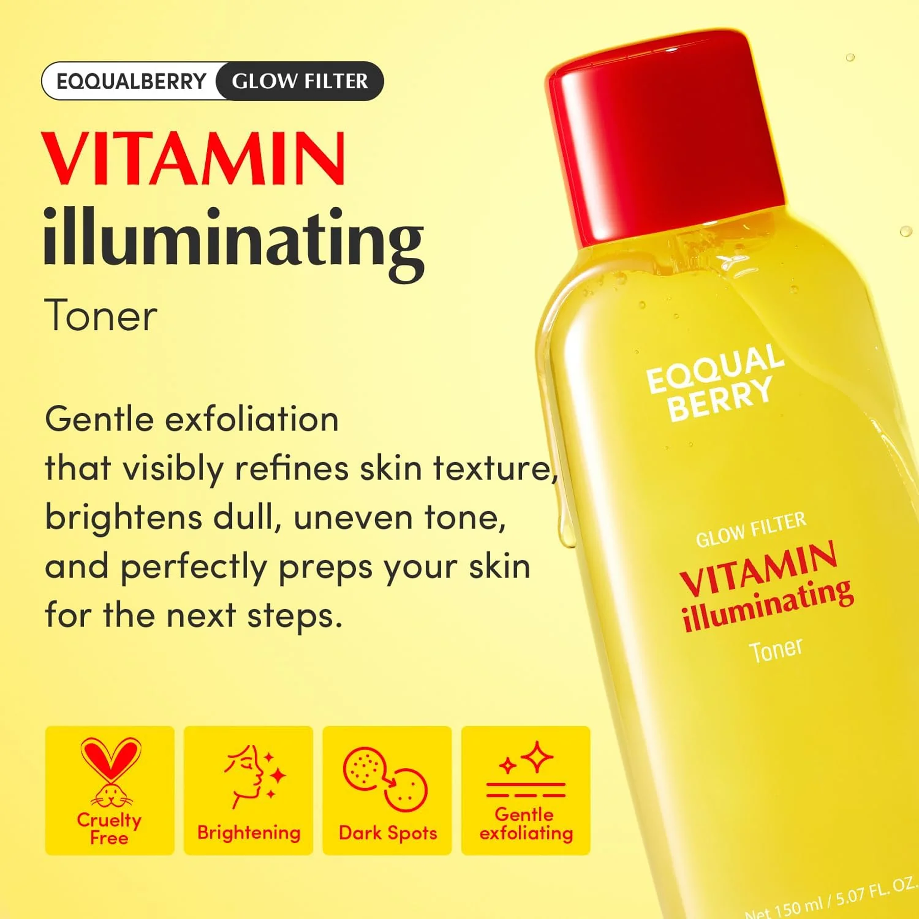 Key Benefits of using EQQUALBERRY Glow Filter Vitamin Illuminating Toner