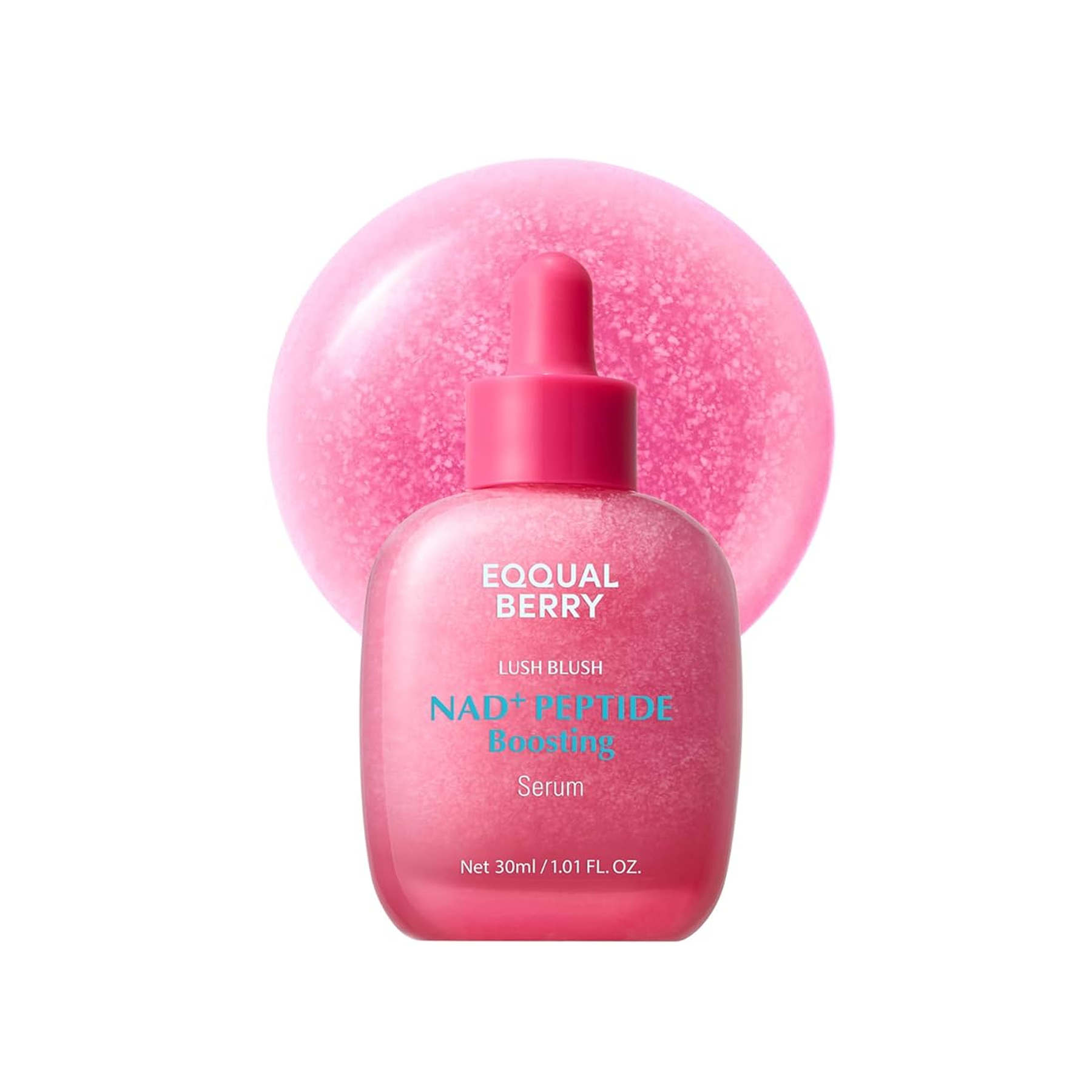 The  product of EQQUALBERRY Lush Blush Nad+ Peptide Boosting Serum