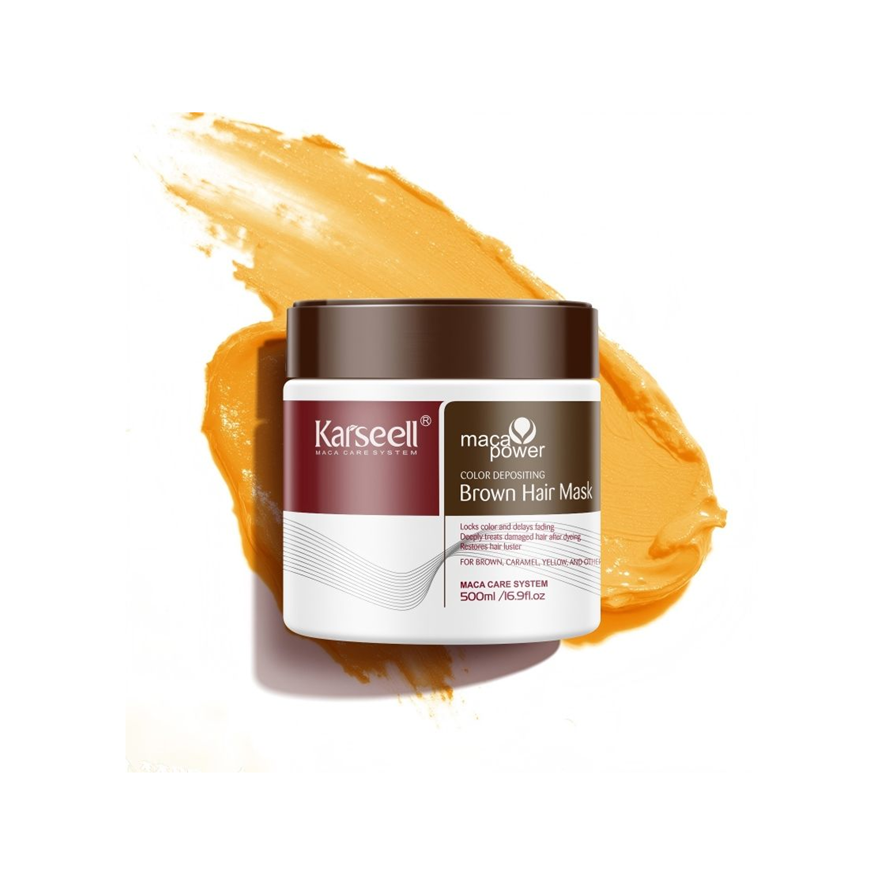 The product of Karseell Maca Power Color Depositing Brown Hair Mask 