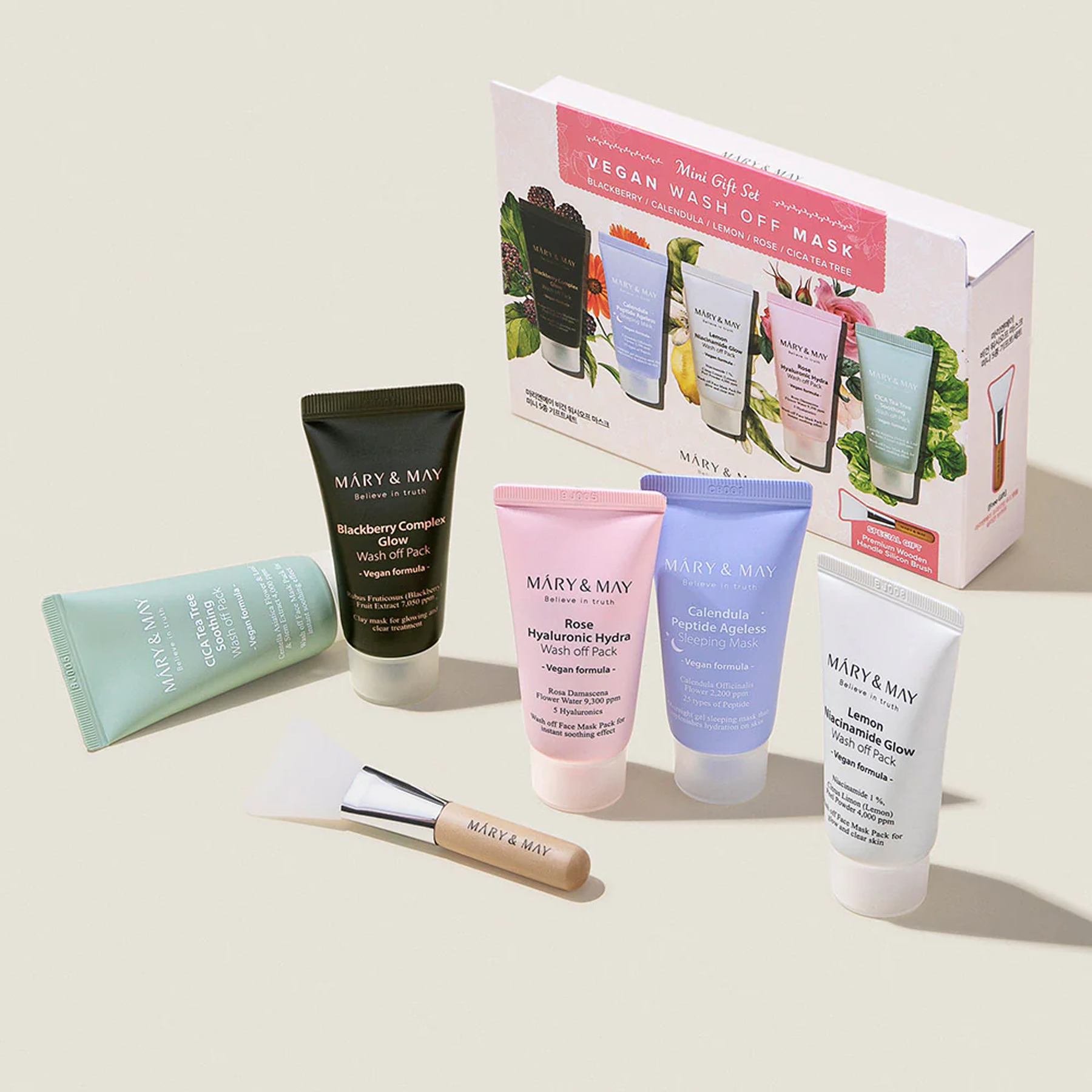 Mary & May Vegan Wash Off Mask Mini Gift Set available on qasrjamal store
