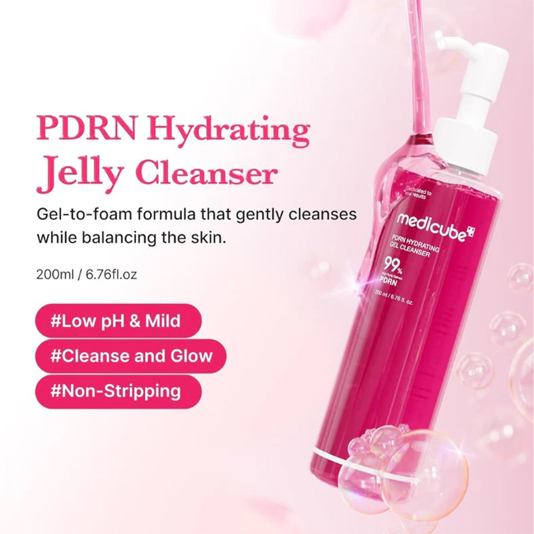 Key Benefits of using Medicube 99% PDRN Hydrating Gel Cleanser