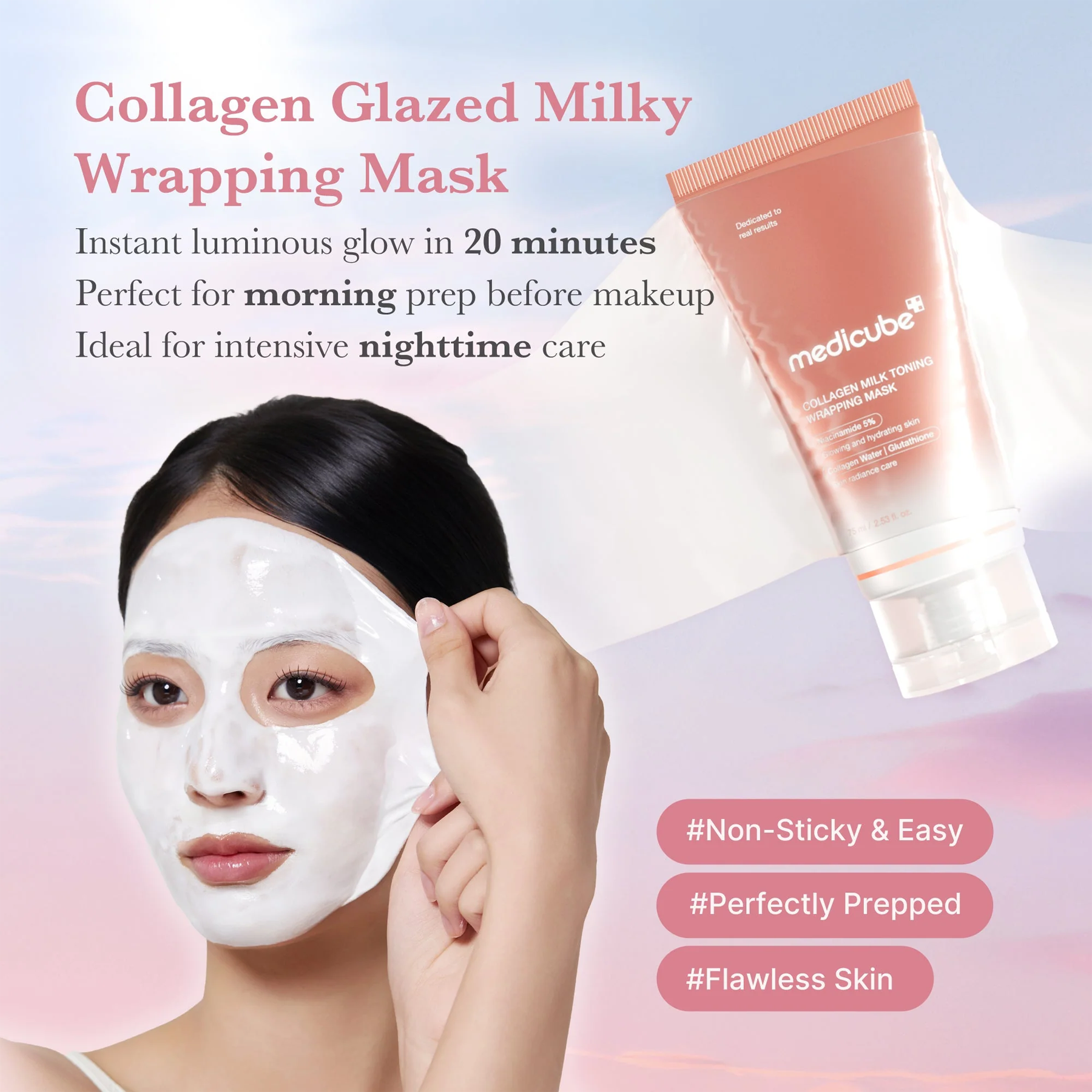 Key Benefits of Medicube Collagen Milk Toning Wrapping Mask 