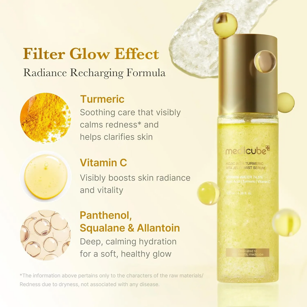 Advantages of using Medicube Kojic Acid Turmeric Vita Jelly Mist Serum