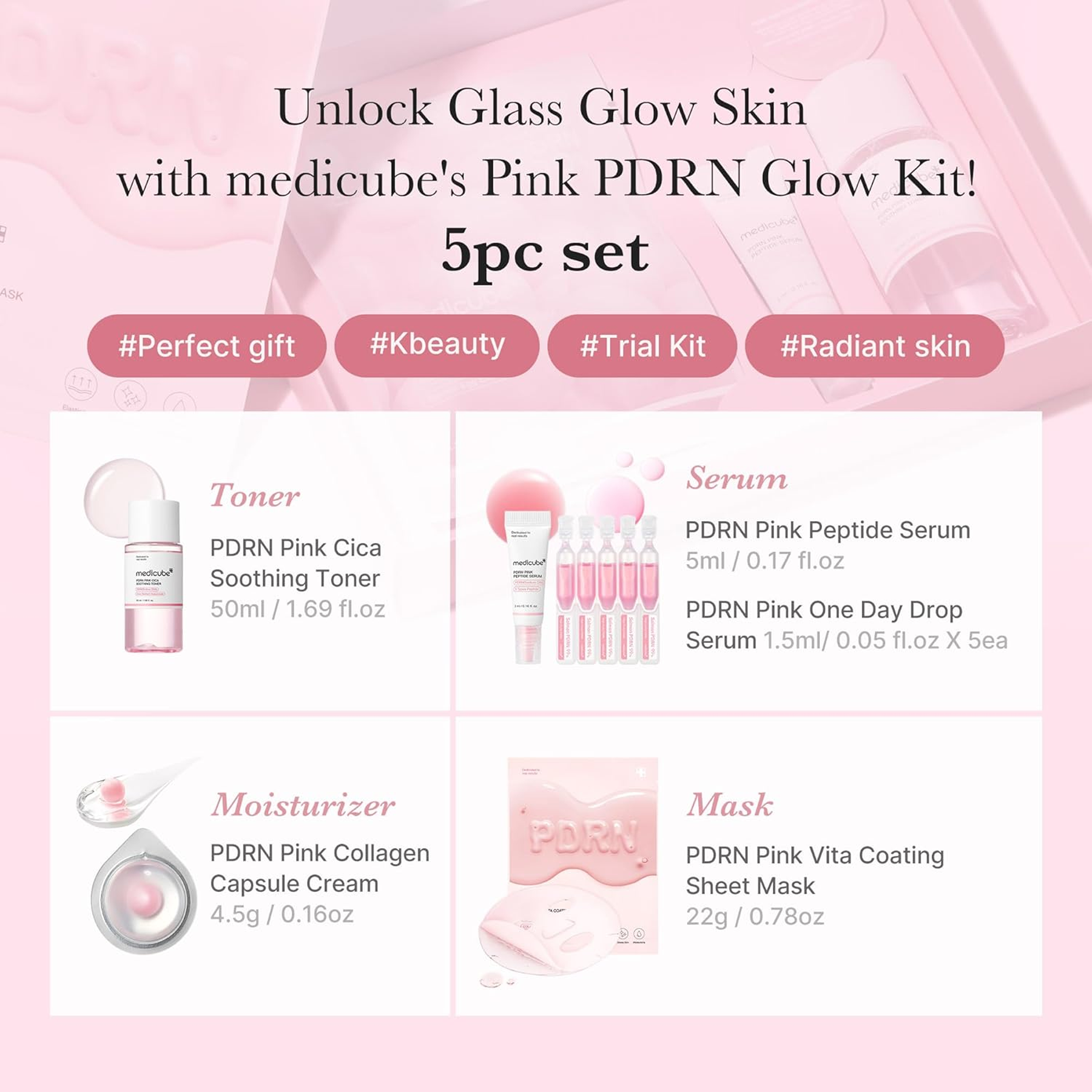 Key Benefits of using Medicube PDRN Glow Kit 