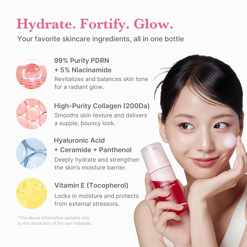 Advantages of using Medicube PDRN Pink Collagen Bubble Serum