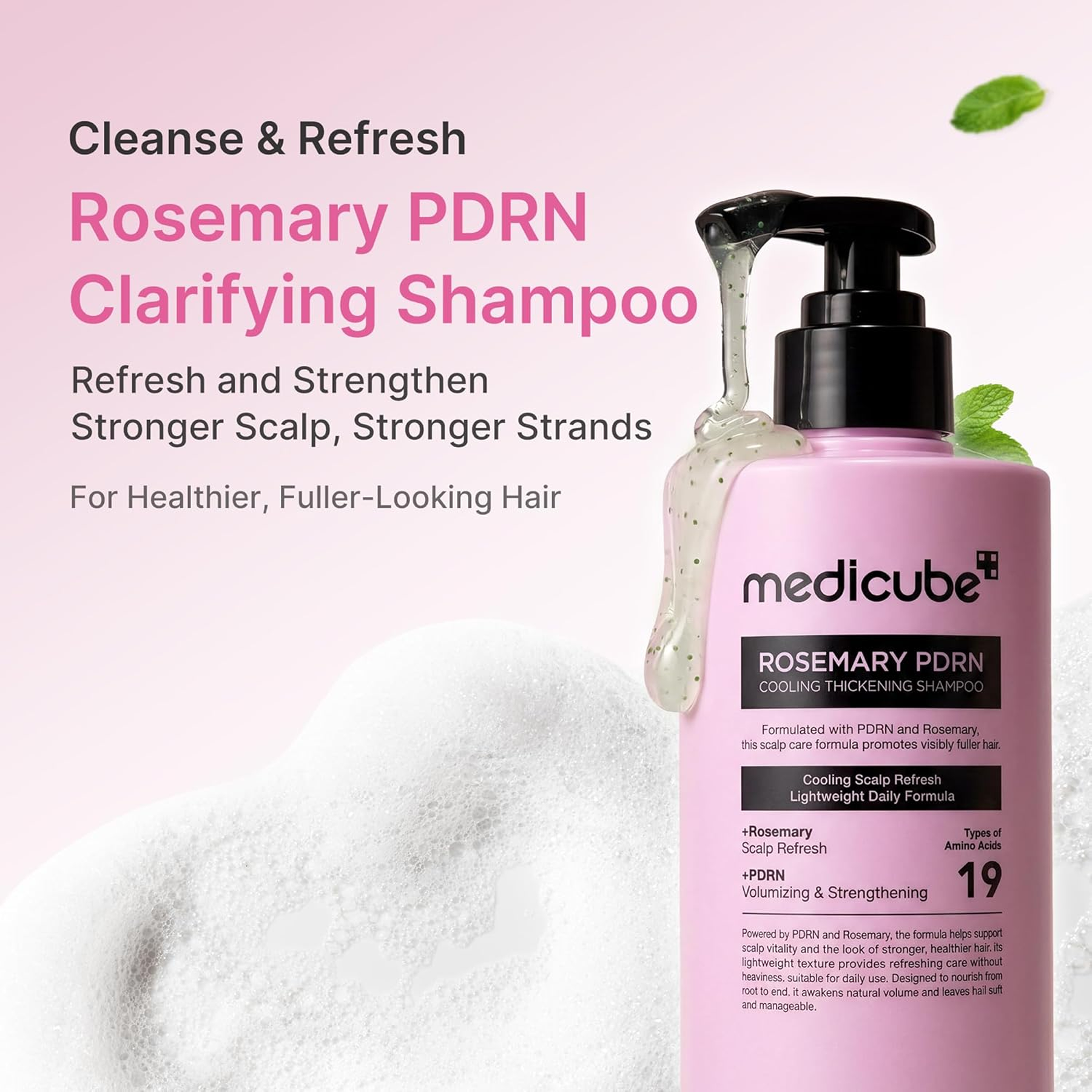 Advantages of using Medicube Rosemary PDRN Cooling Thickening Shampoo
