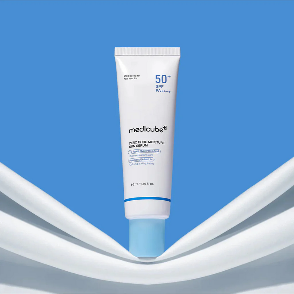 Medicube Zero Pore Moisture Sun Serum SPF50+ available on qasrjamal