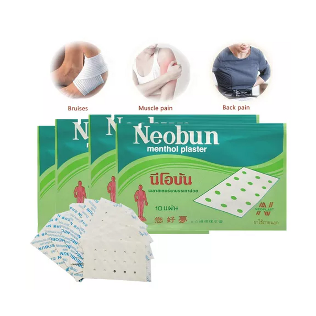Neobun Menthol Plaster 1Box X 10Pcs X 10 Stickers = 200 Stickers