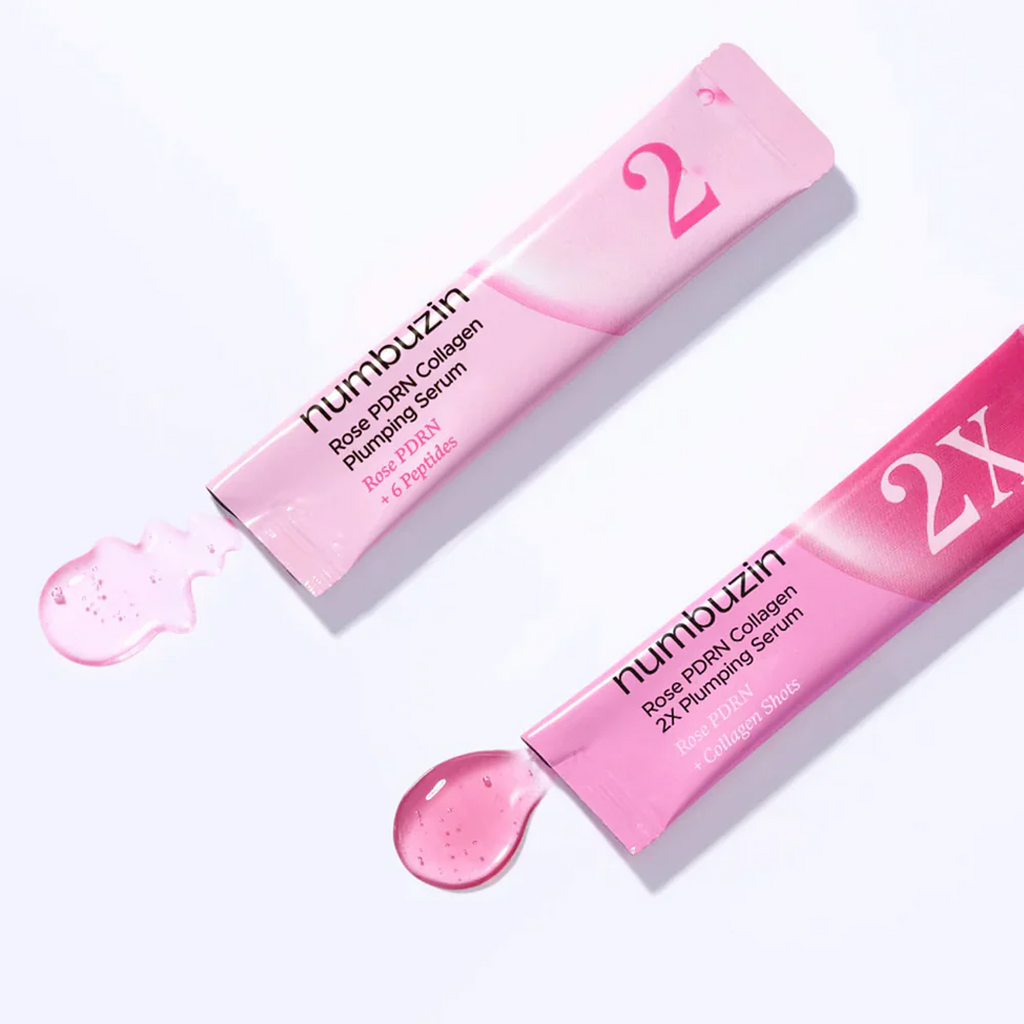 Numbuzin No.2 Rose PDRN Collagen Plumping Serum Duo available on qasrjamal store