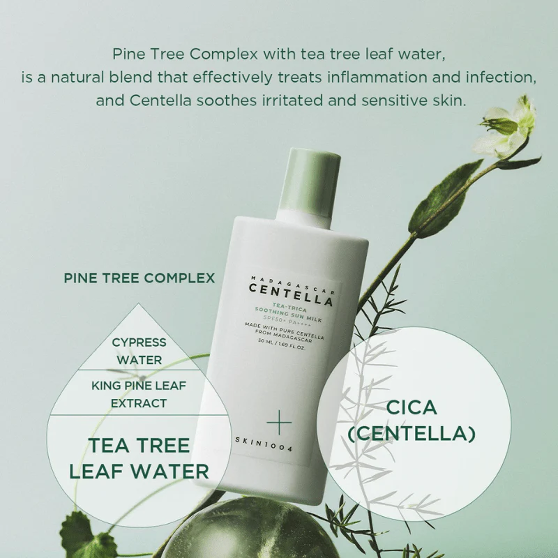 Benefits of using SKIN1004 Madagascar Centella Tea-Trica Soothing Sun Milk