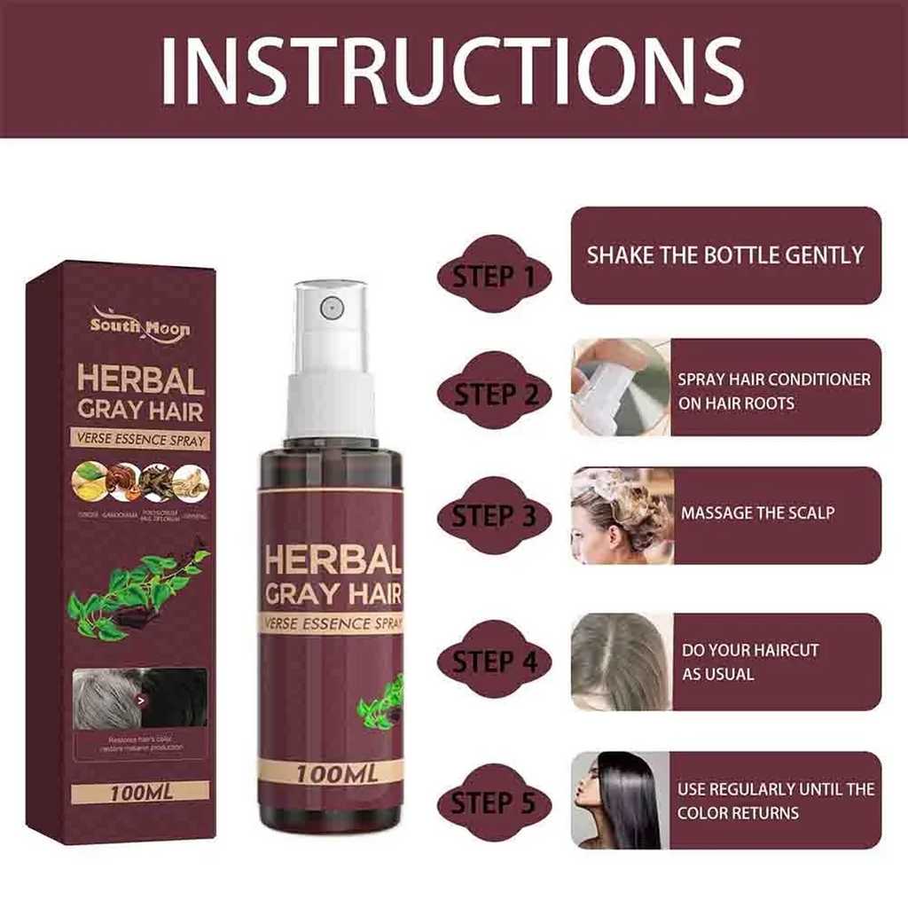 Key Benefits of South Moon Herbal Gray Hair Spray