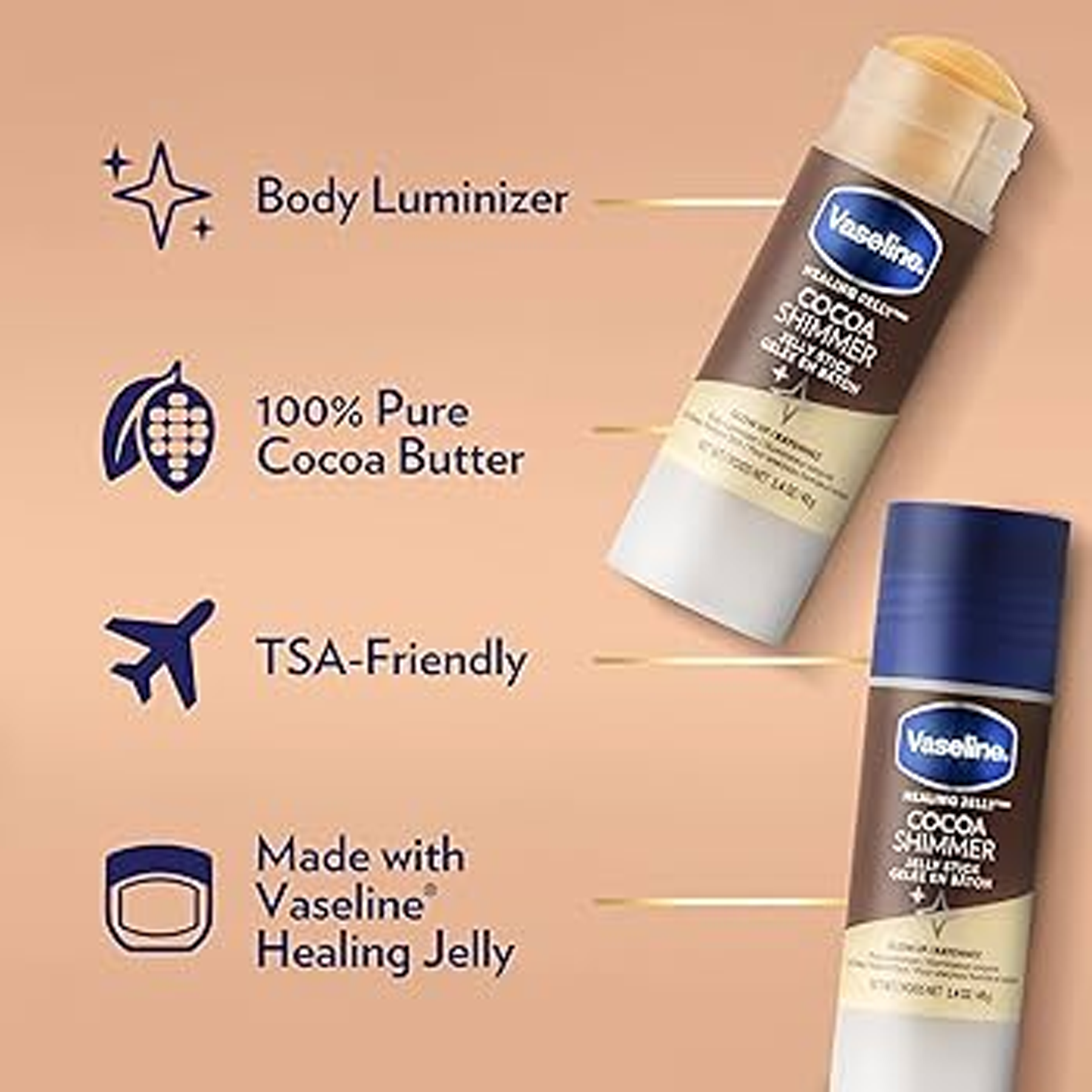 Key Benefits of using Vaseline Cocoa Shimmer Jelly Stick