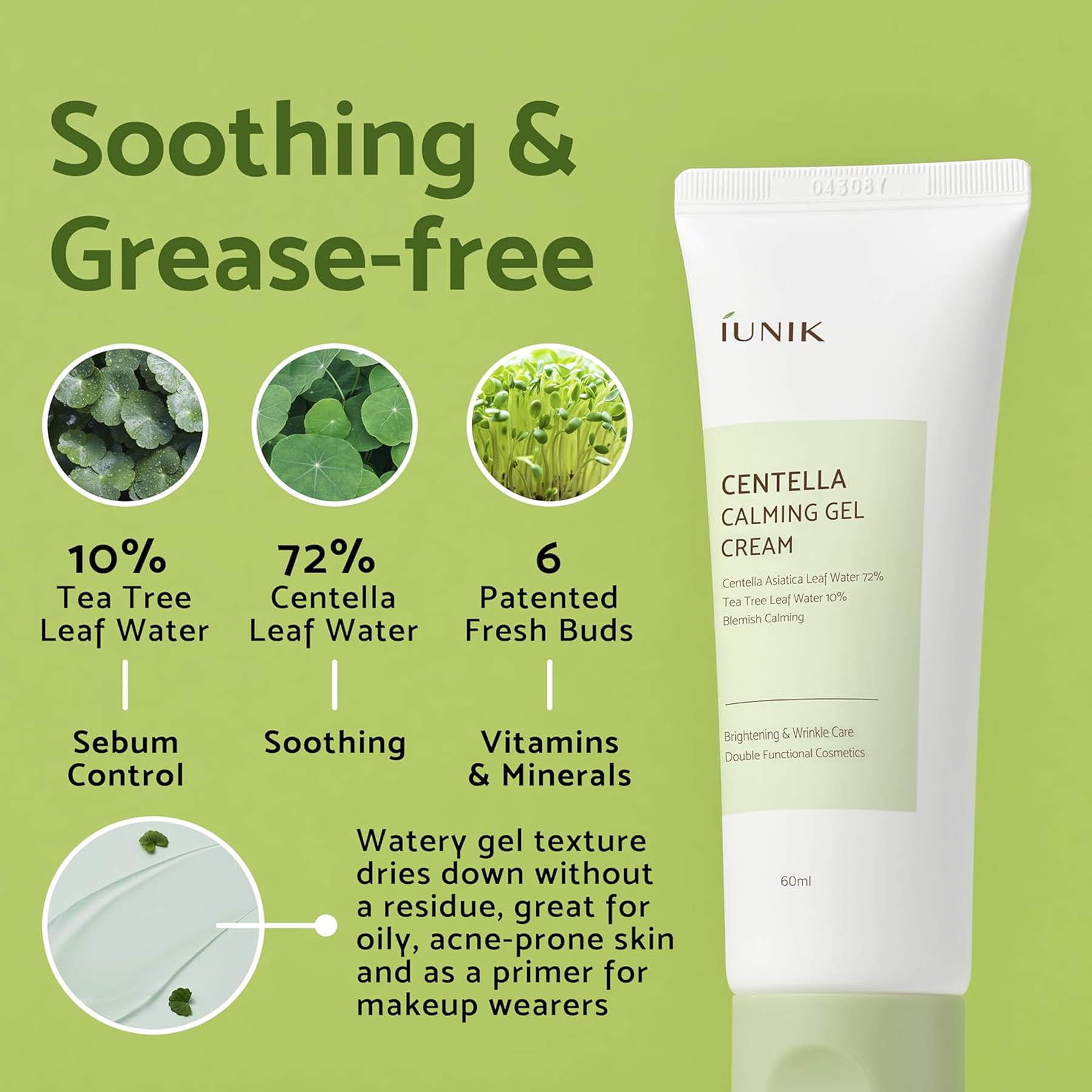 Key Benefits of using iUNIK Centella Calming Gel Cream